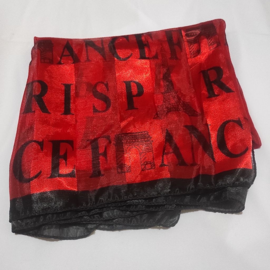 [TOKO ROMBENGAN] KAIN SATIN, SUTRA SINTETIS MOTIF PARIS