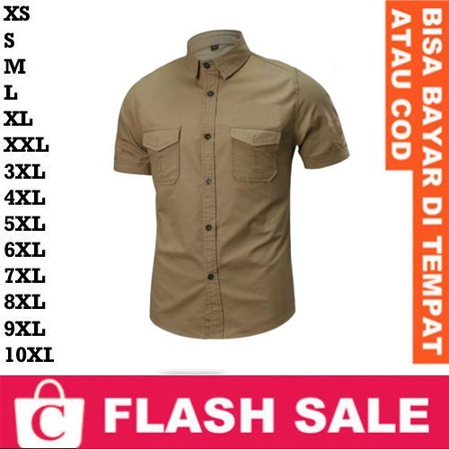 FortKlass FORTGLASS RISRUS FASHION Snowshop CORATCORETUDIO Hem Laki Kemeja Cowok Dua 2 Kantong Saku 