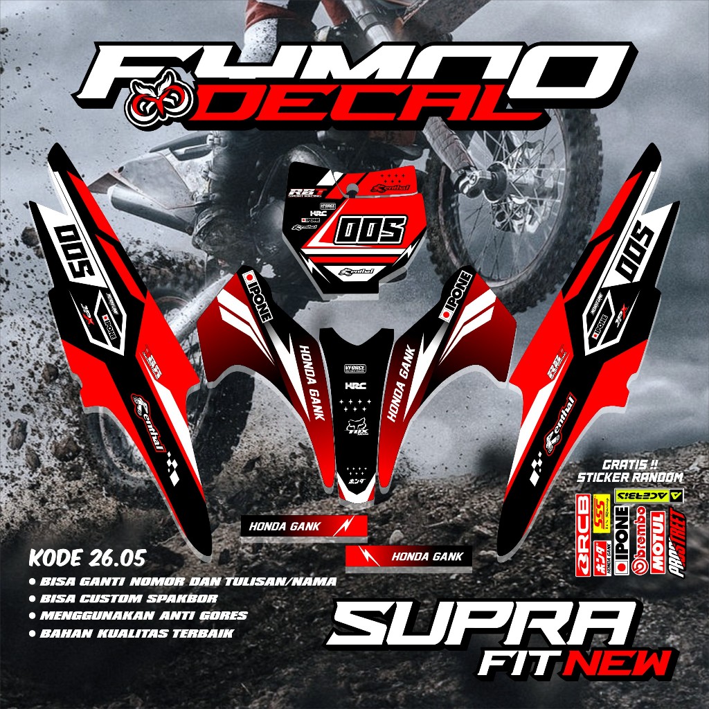 STICKER DECAL RBT SUPRA FIT NEW SETICKER SEMI DECAL SPAKBOR JUPITER Z - BLADE RBT SUPRA FIT NEW 26.0