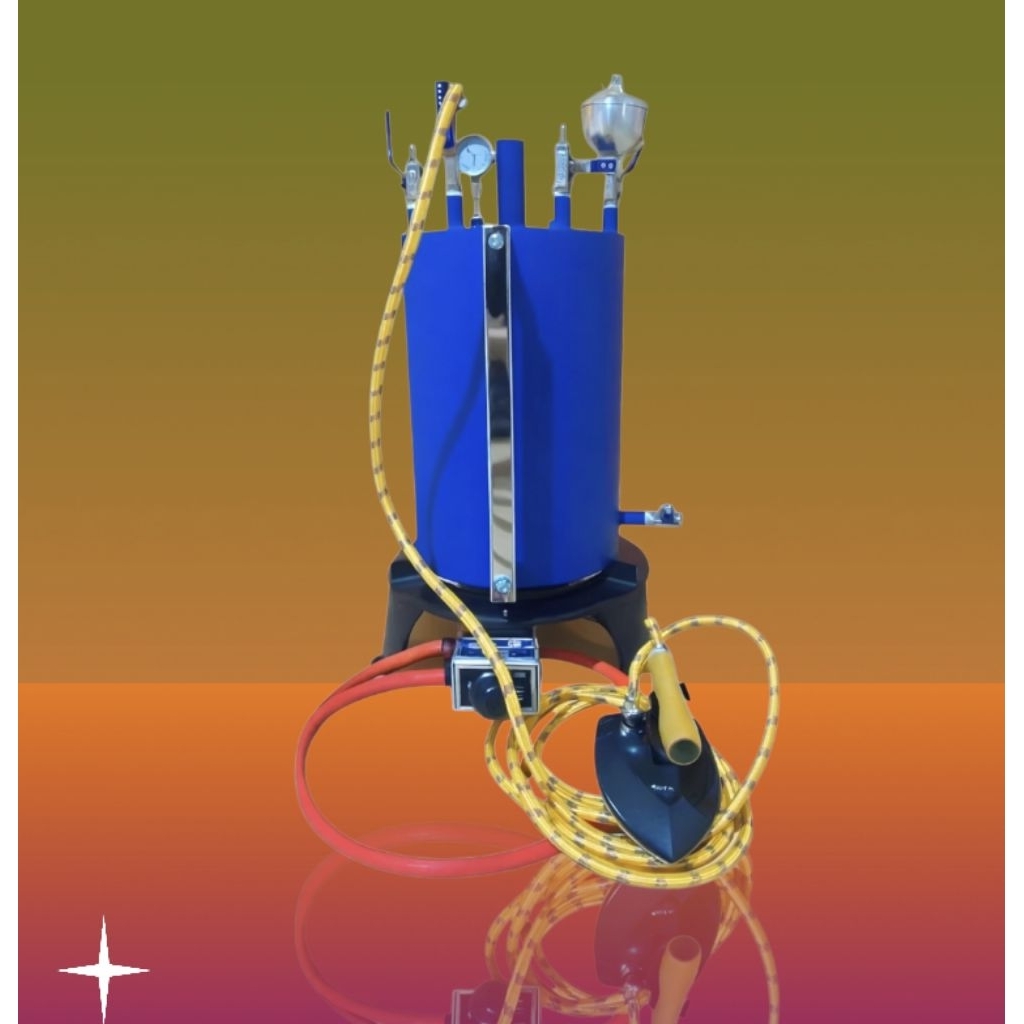 Setrika Laundry Uap Gas Boiler 15 Liter Full Set – Hemat Gas, Panas Stabil, Garansi