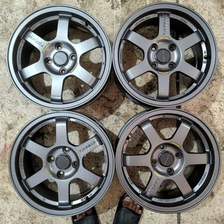 Velg Mobil Seken TORSION Model TE37 Ring 15 baut 4x100 Cocok BRIO SIGRA CALYA AGYA AYLA DLL