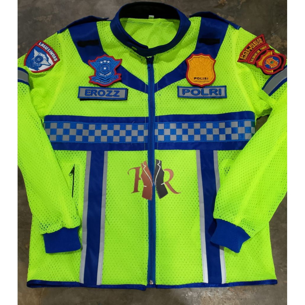 jaket jaring polisi kombinasi taslan full atribut