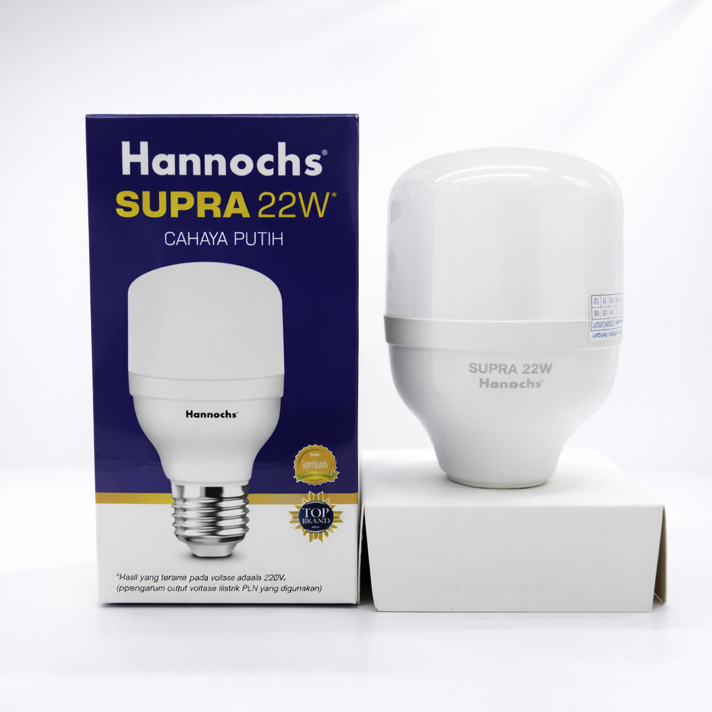 Bola Lampu LED Hannochs SUPRA 22W - Bohlam Lampu Rumah Terang, Hemat Listrik, Garansi