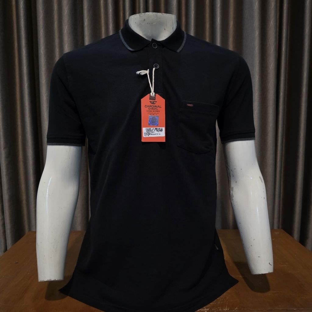 kaos polo wangky shirt cardinal casual pria