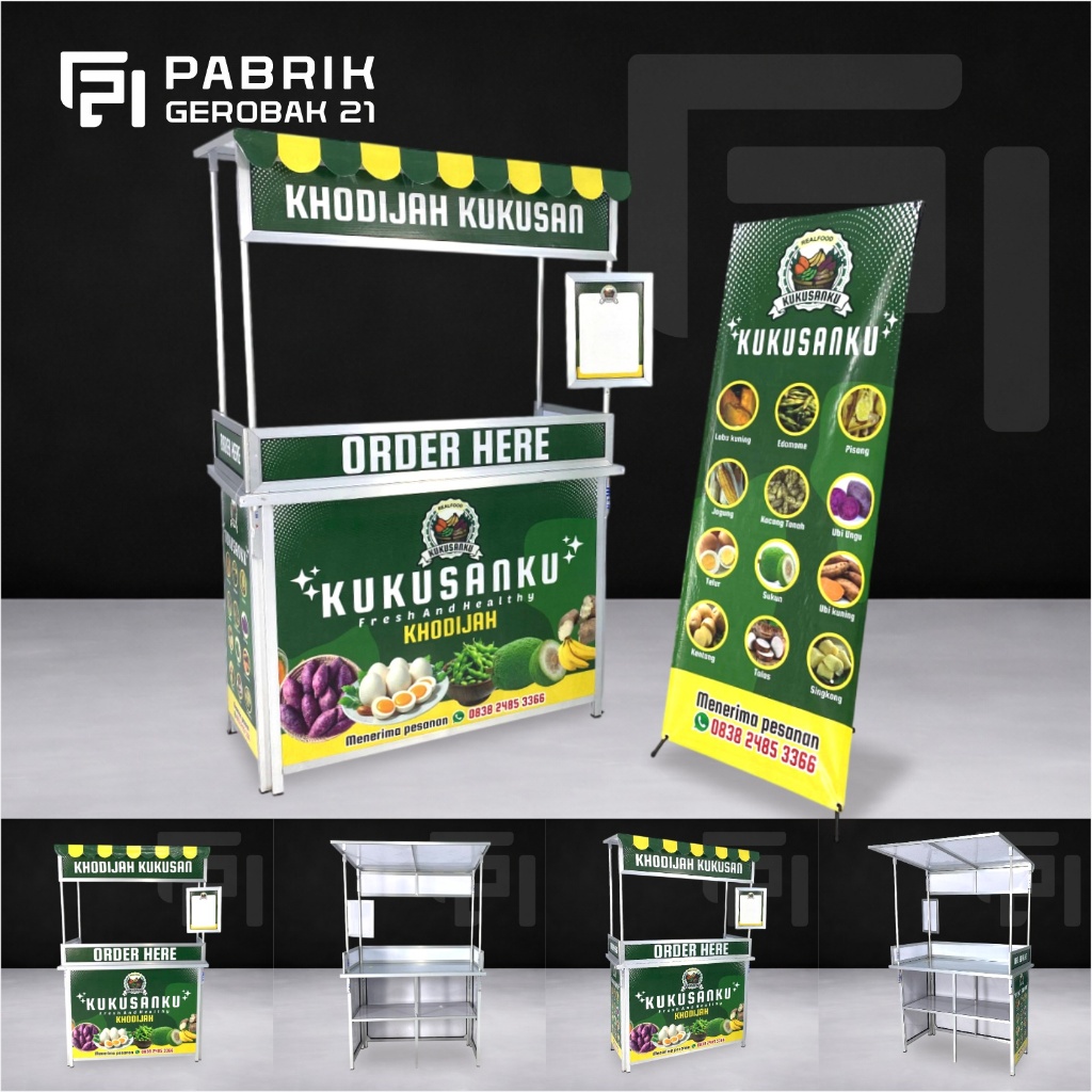Booth Portable Model Sekat Atap Gerobak Lipat Untuk Jualan / Dagang Pabrik Gerobak 21
