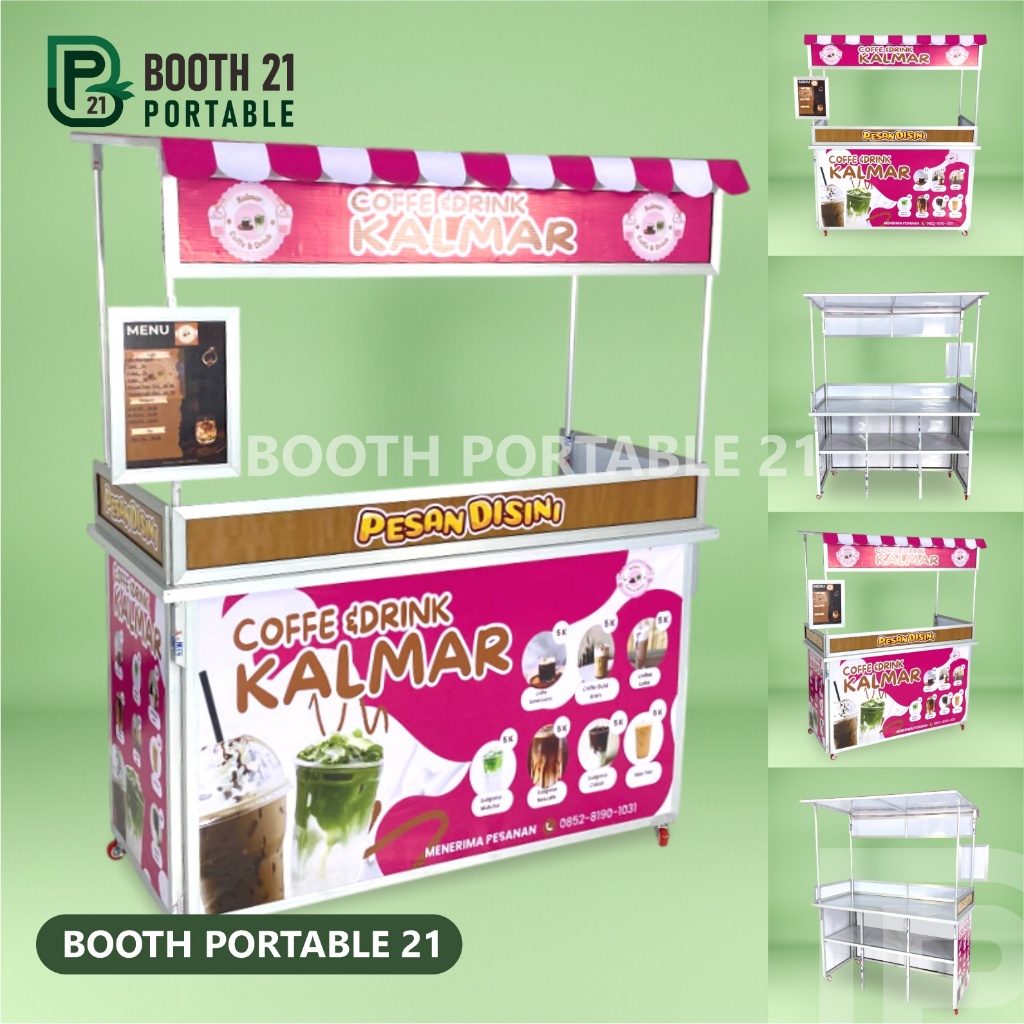 Booth Portable Model Sekat Atap Gerobak Lipat Untuk Jualan / Dagang Booth Portable 21