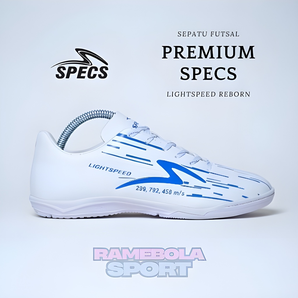 Sepatu Futsal SPECS Lightspeed Reborn IN WHITE/BLUE