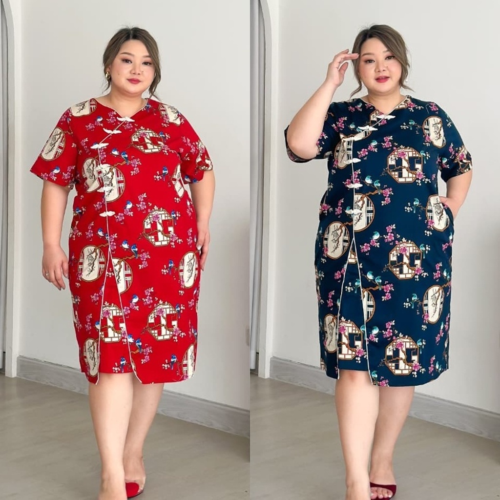 FEE - DRESS IMLEK JUMBO BIGSIZE CHEONGSAM