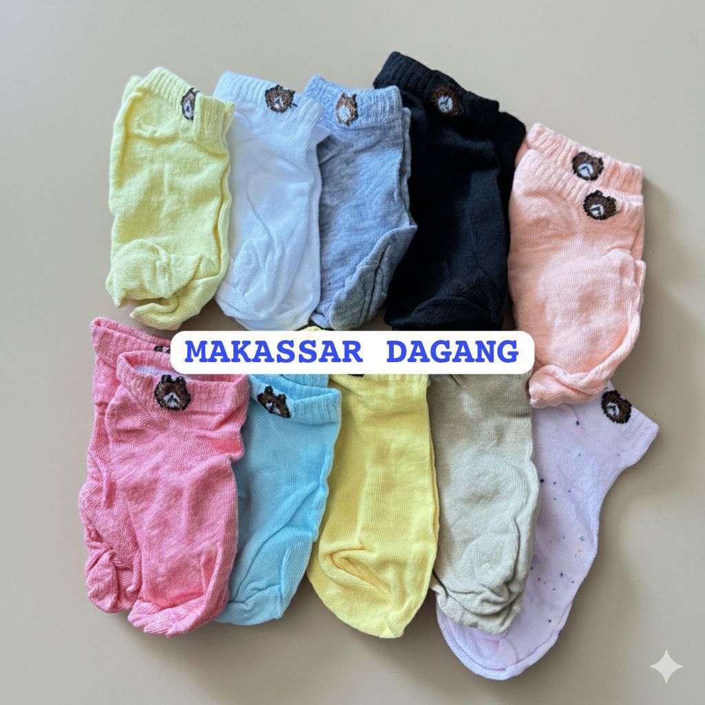 KAOS KAKI POUCH ISI 10 PASANG BEDA WARNA  BERUANG