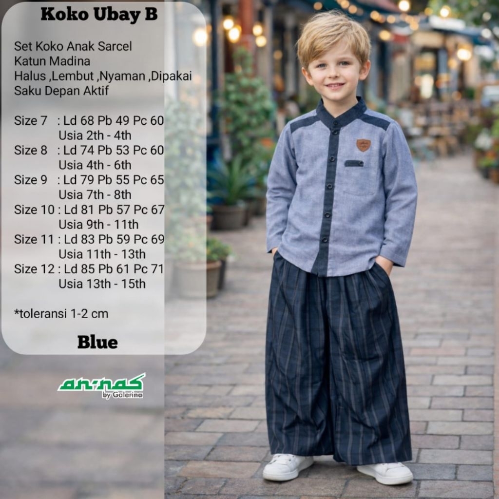 KOKO UBAY B | SET KOKO ANAK SARCEL ANNAS BY SAGA GALERINA  TERMURAH