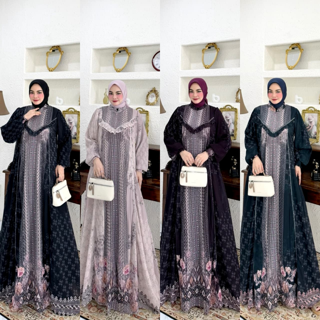 LuxuryFashion READY GAMIS DRESS WANITA KHANSA BY POPPY SYARI BEST SELLER