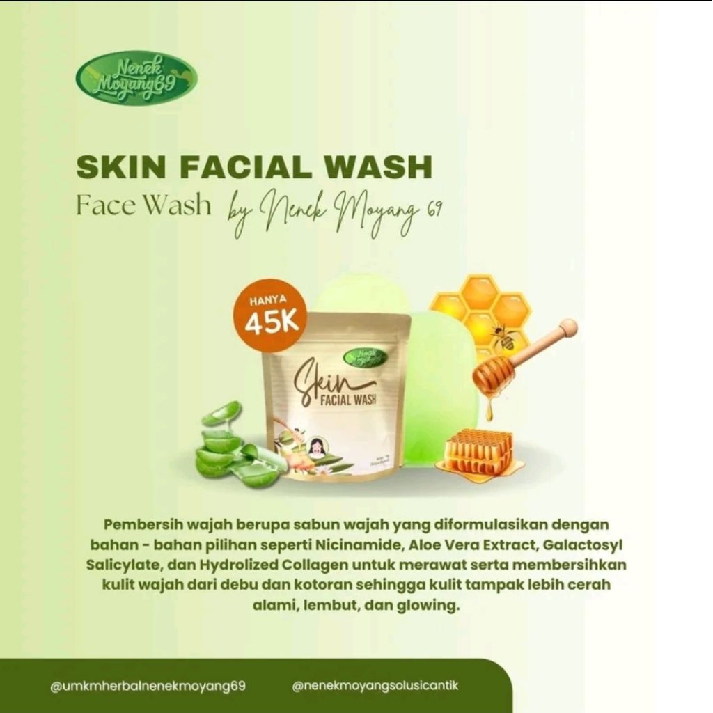 Nenek Moyang69 Skin Facial Wash Sabun Wajah Diformulasikan Dengan Niacinamide Aloe Vera Extract Dan 