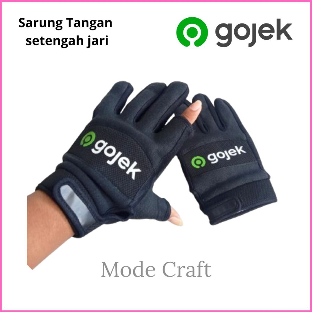 Sarung Tangan Setengah Jempol/Telunjuk Motor Gojek