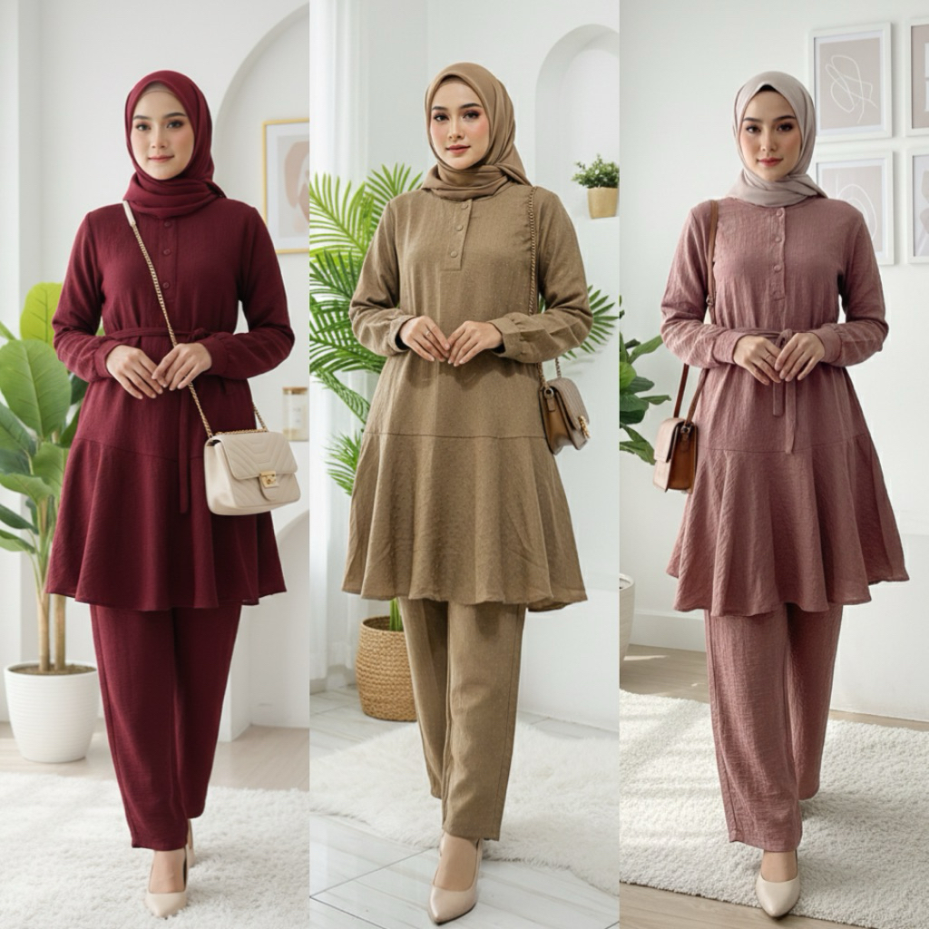 SCH_ ONESET PREMIUM TERLARIS ONESET POLOS KATUN RUBIAH | ONESET TERBARU | SETELAN CELANA | TUNIK DRE