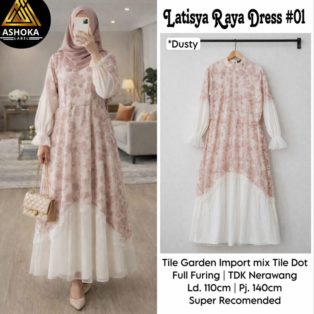 Latisya Dress Gamis Premium by Ashoka