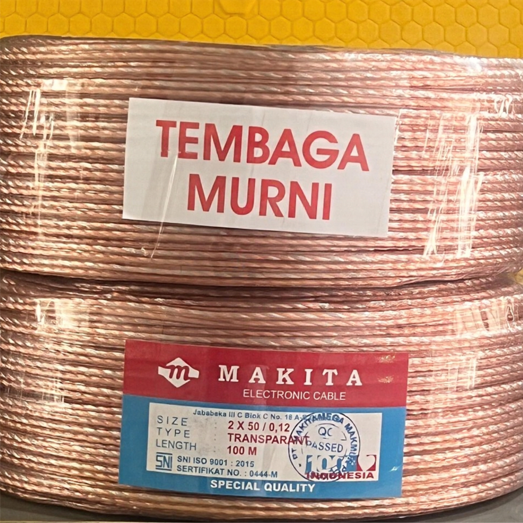 Kabel Speaker MAKITA Monster 2x50 Transparant Kabel Listrik 2x50 TEMBAGA MURNI METERAN