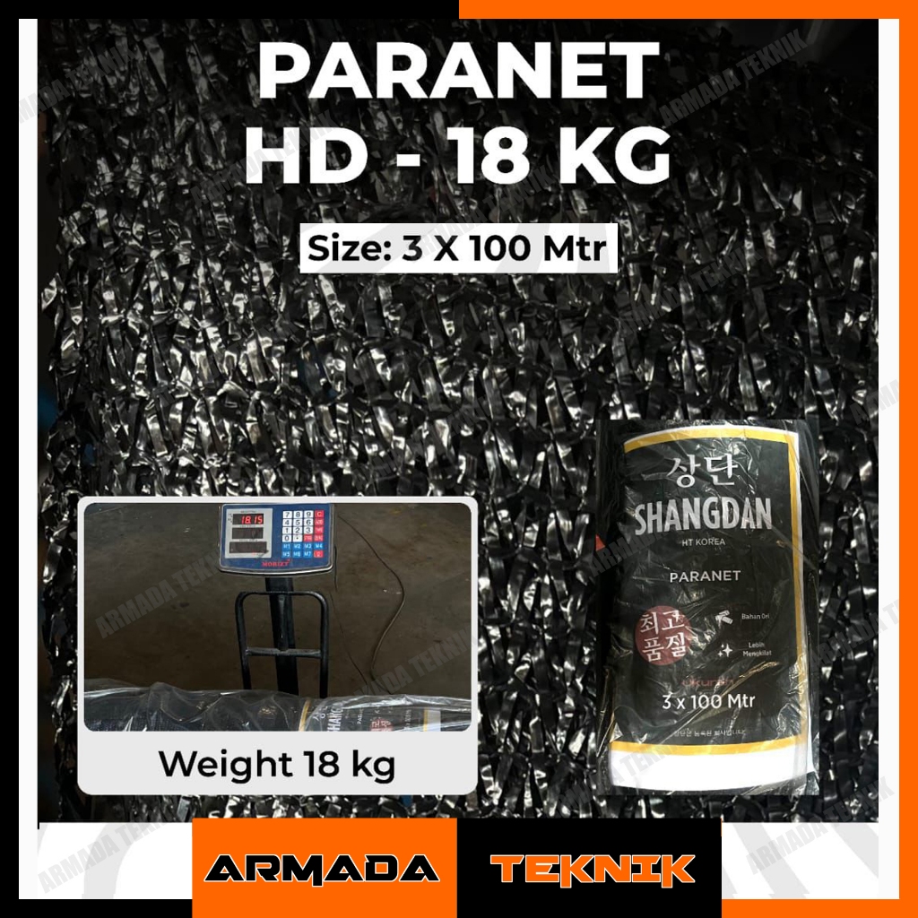 Paranet HD Shangdan 85% Motif V 3 x 100 Meter – Berat 18 KG | Tebal & Kuat