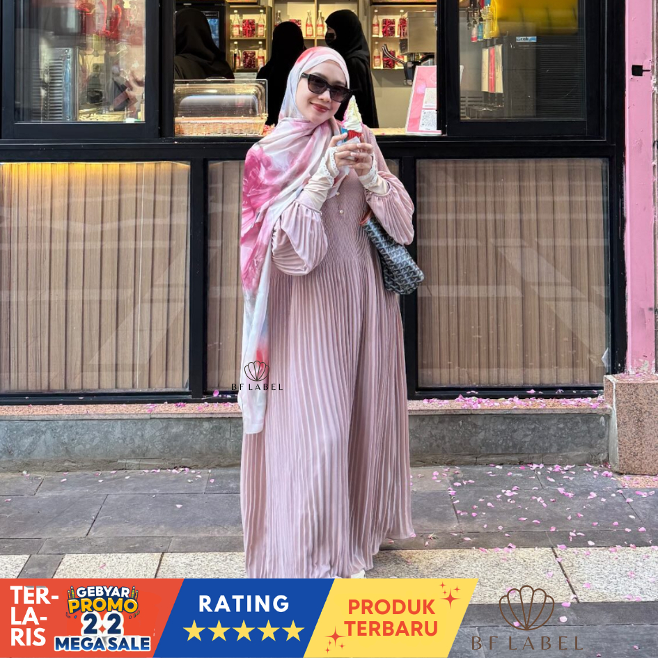 BF Label - AMINA DRESS | Amina Dress Pleated Ceruty Babydoll Premium | Lebaran Idul Fitri