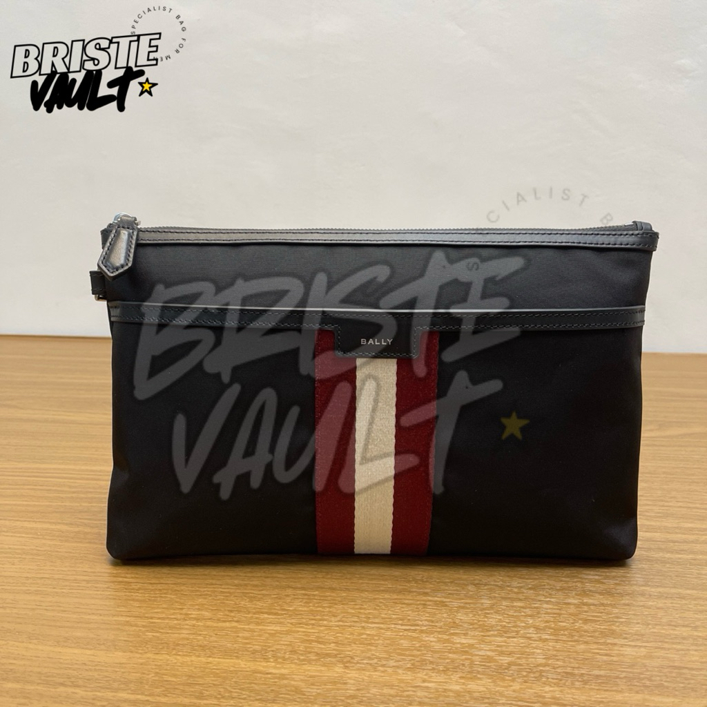 BRISTE VAULT Clutch Code Bally Nylon Large Handbag Pria Bally Fullset Original