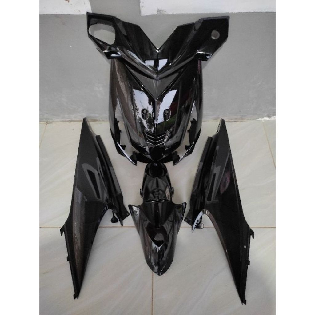 cover body bodi set Honda beat karbu gen 1 warna hitam fulset