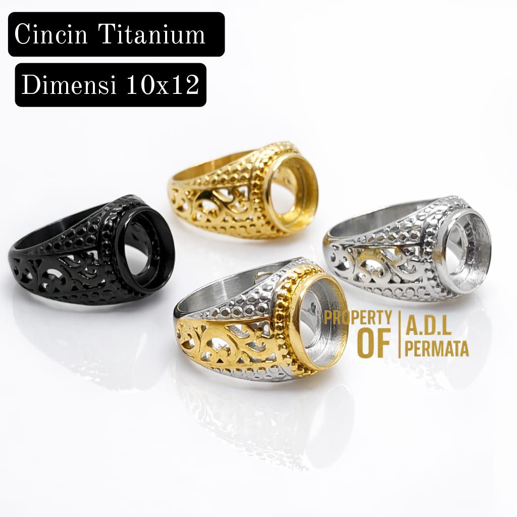 CINCIN RING EMBAN TITANIUM DIM 10X12