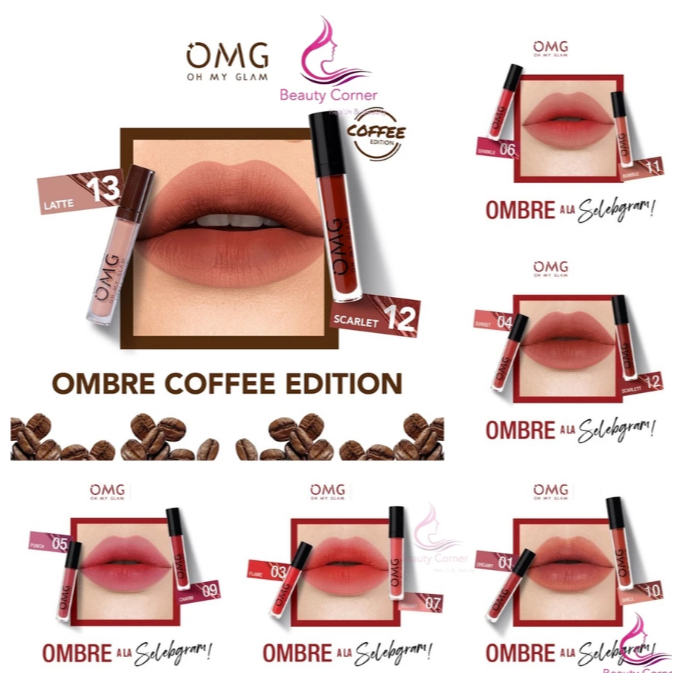 OMG Paket Ombre Lips Lipcream Oh My Glam Matte Kis Lipcream