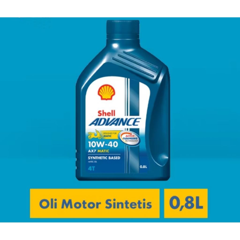 OLI MOTOR SHELL ADVANCE AX7 BIRU MATIC 10W-40 0.8 L ORIGINAL