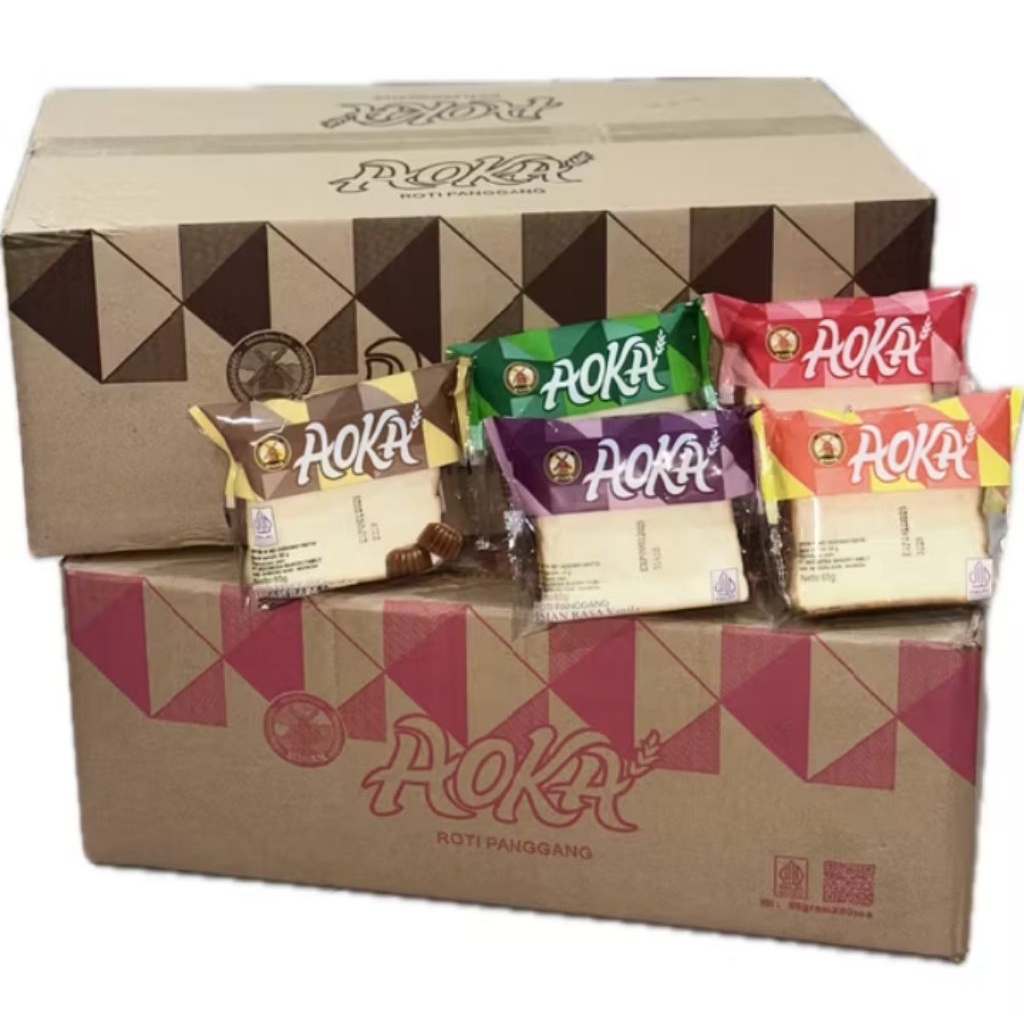 1 dus isi 60 pcs roti panggang aoka aneka rasa harga murah grosir bisa  kirim instant