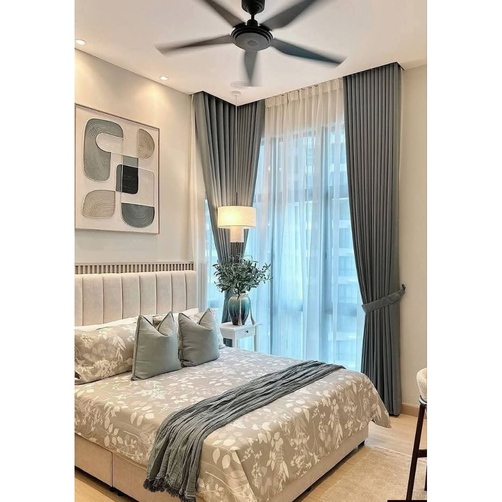 Gorden Jendela Kamar Tidur Minimalis Murah - Gorden Pintu Ruang Tamu Aesthetic - Tirai Jendela Polos