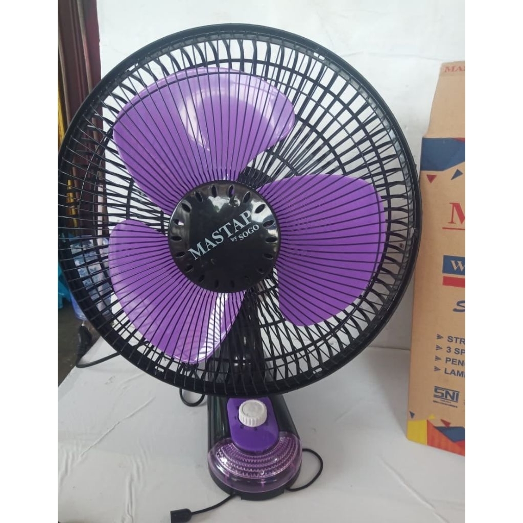 Kipas angin dinding 12 inchi mastap sogowarna ungu