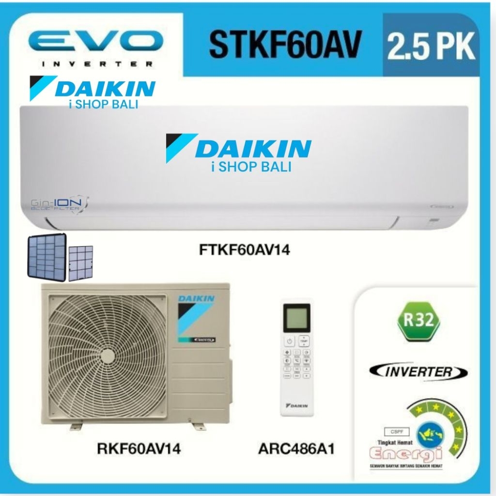 Ac Daikin EVO Inverter 2.5 Pk FTKF60AV Ac Daikin Inverter 2.5 Pk STKF60AV