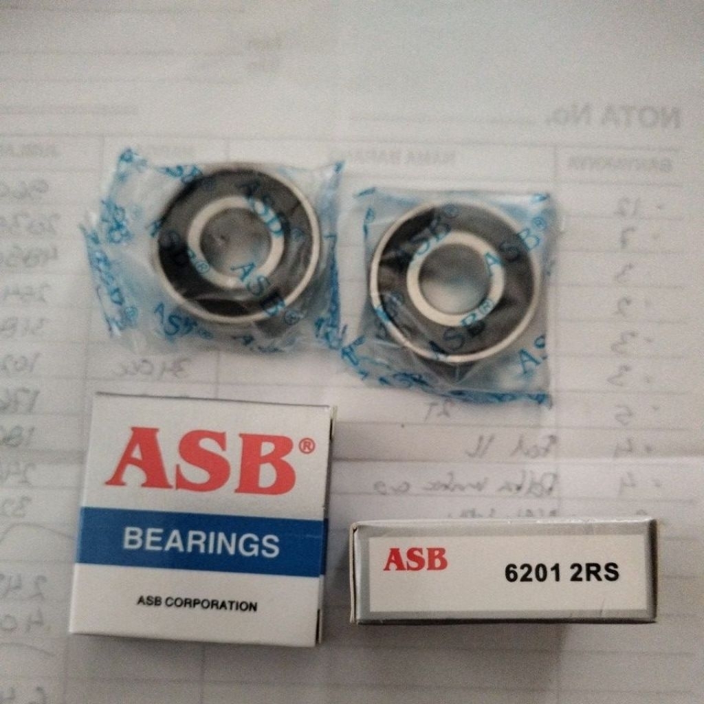 1set laker lahar bearing Roda depan 6201 2rs asb beat, Beat fi, Vario, Vario 110,115,150, scopy, Gen