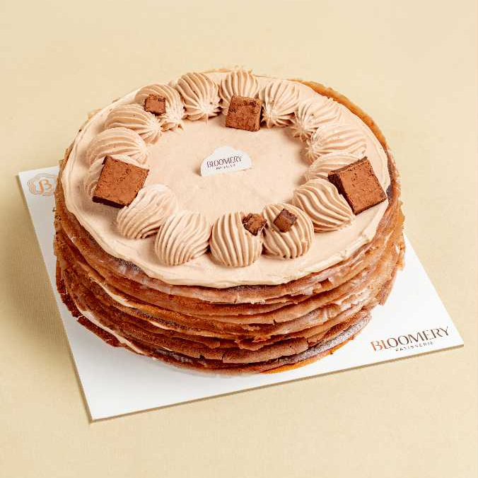 Belgian Chocolate Mille Crepe Special – Birthday Cake 20cm (Ready) | Bloomery Patisserie