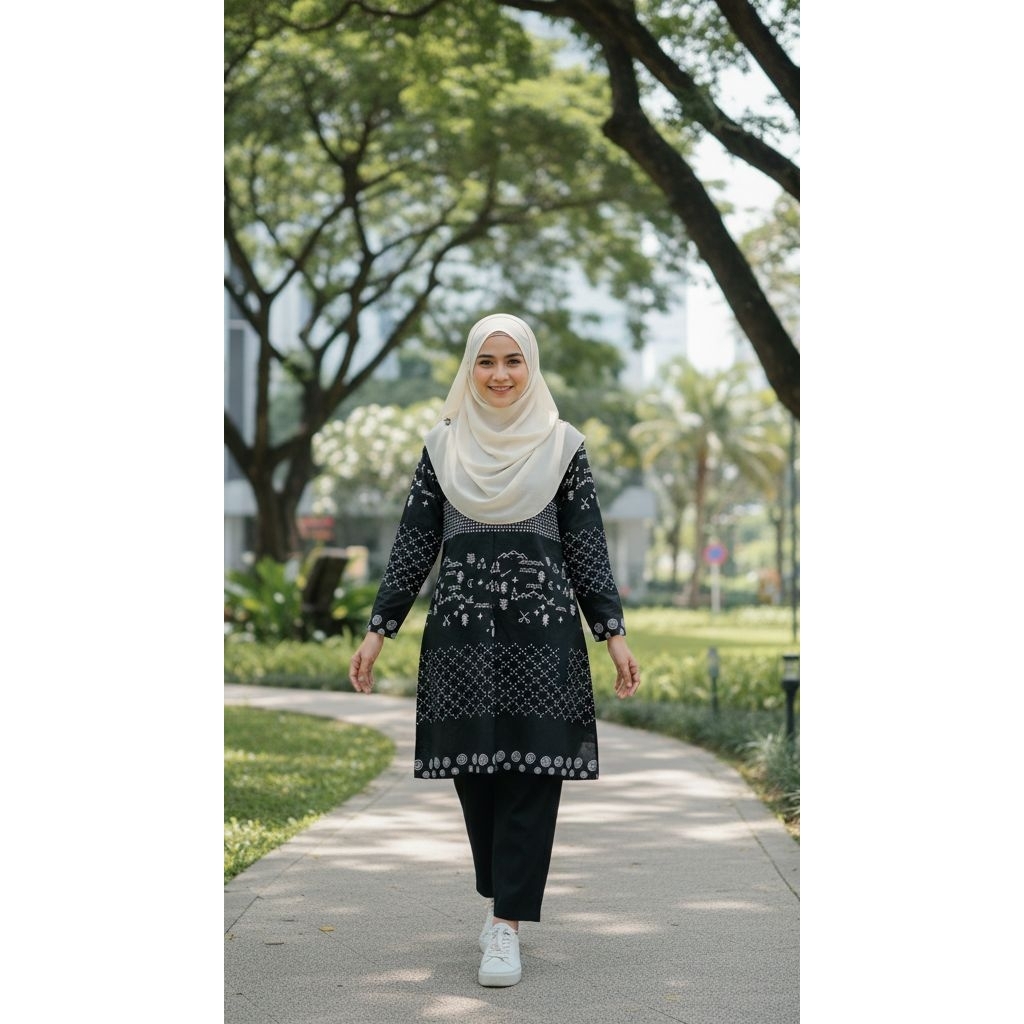 BAJU TUNIK BATIK SOLO ATASAN WANITA MODERN TUNIK 03