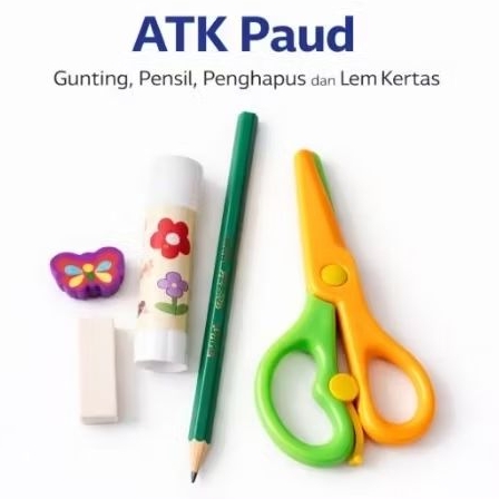 Gunting Set ATK | Pensil Lem Kertas Penghapus Gunting Kertas Anak Paud Peralatan Sekolah Lengkap