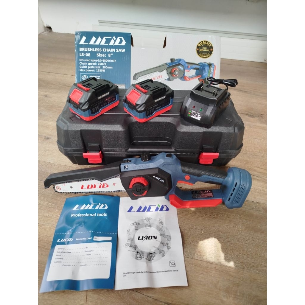 chainsaw cordless lucid LS 08 gergaji mesin baterai 8" not tanzu isku dong cheng