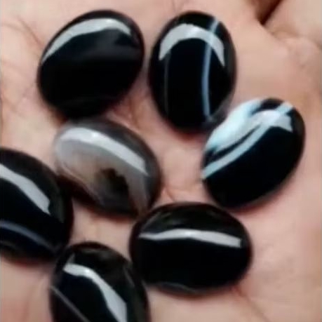 batu akik natural sulaiman hitam 18x13mm