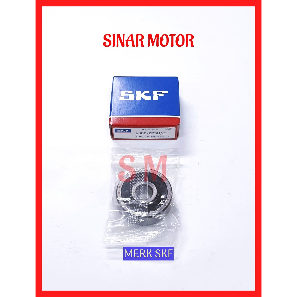 Bearing 6300 2RS SKF tutup karet original
