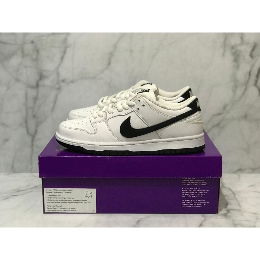 SALE Nike SB Dunk Low Pro White Black Original Authentic