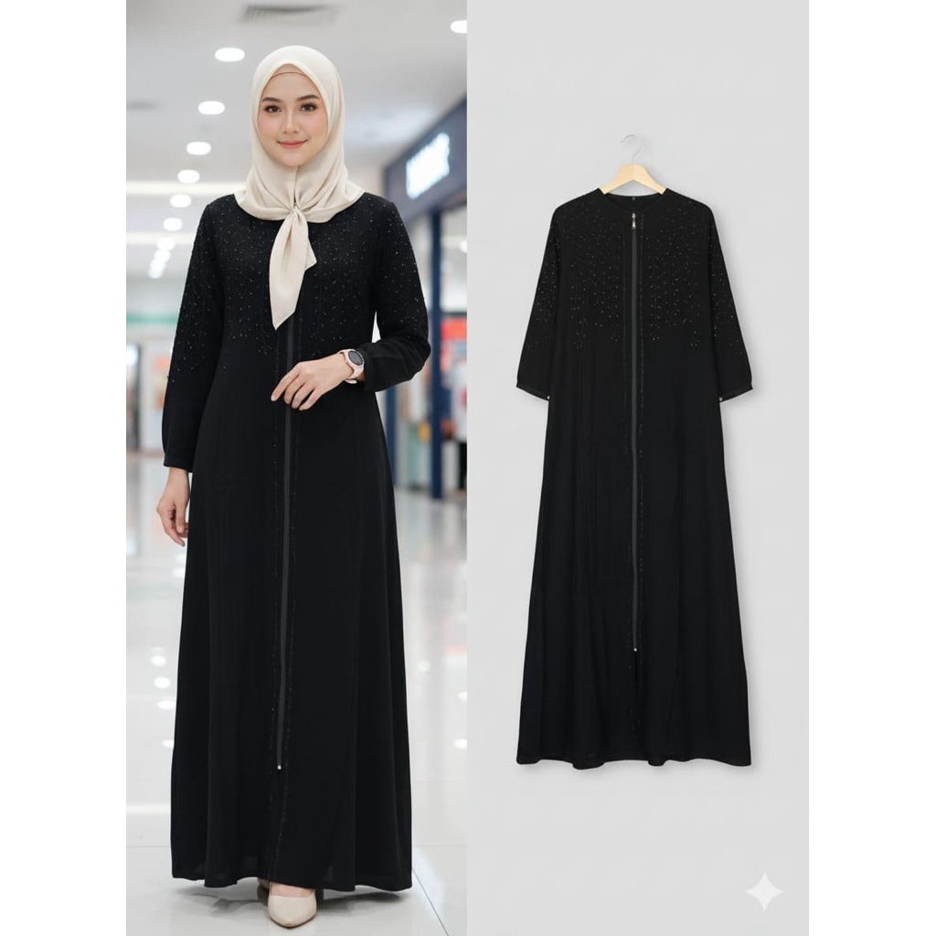 Gamis Abaya Hitam Manik manik