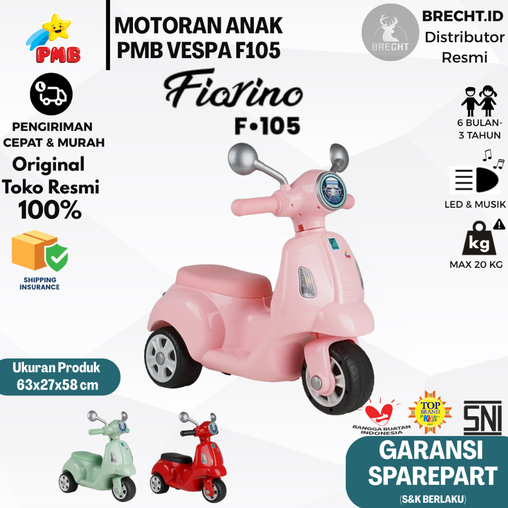 Motoran Anak Vespa PMB F105/F-105/F 105 & PMB F103/F 103/F-103 PMB Motor Anak Vespa Fiorino
