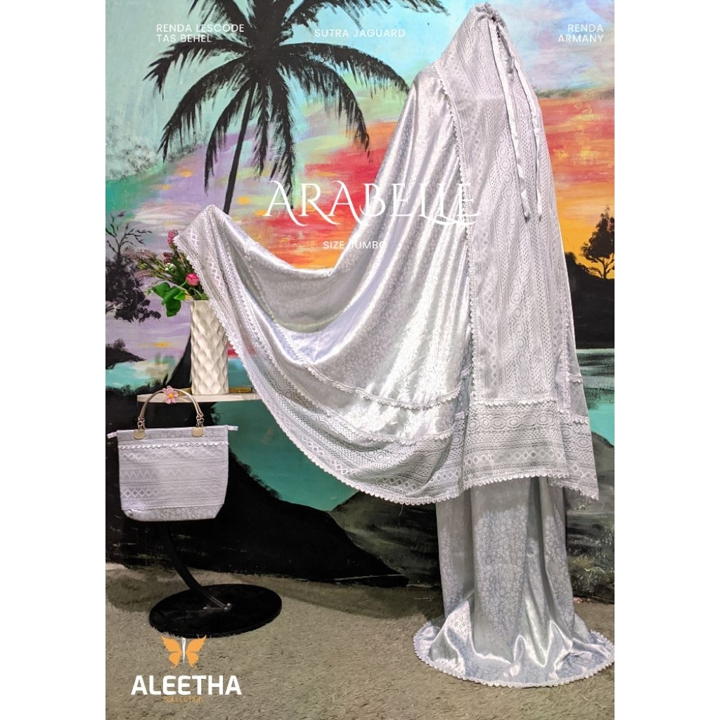 Aleetha Collection - Arabelle Series| MUKENA ARABELLE FULL KD SUTRA JAGUARD EMBOS BRUKAT LESCODE REN