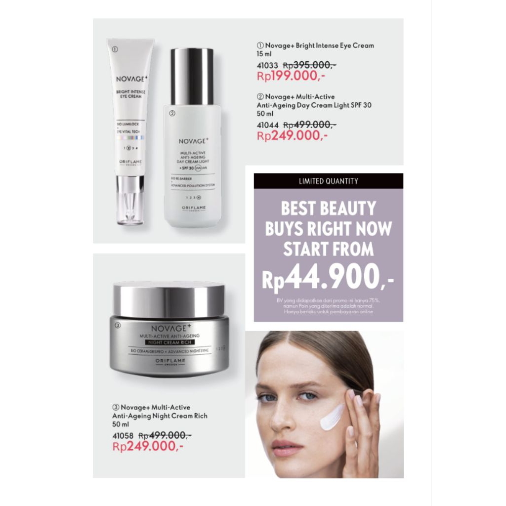 Novage+ Bright Intense Eye Cream/Novage+ Multi-Active Anti-Ageing Day Cream Light SPF 30/Novage+ Mul