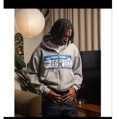 Hoodie Zip Up Pospic leather Second