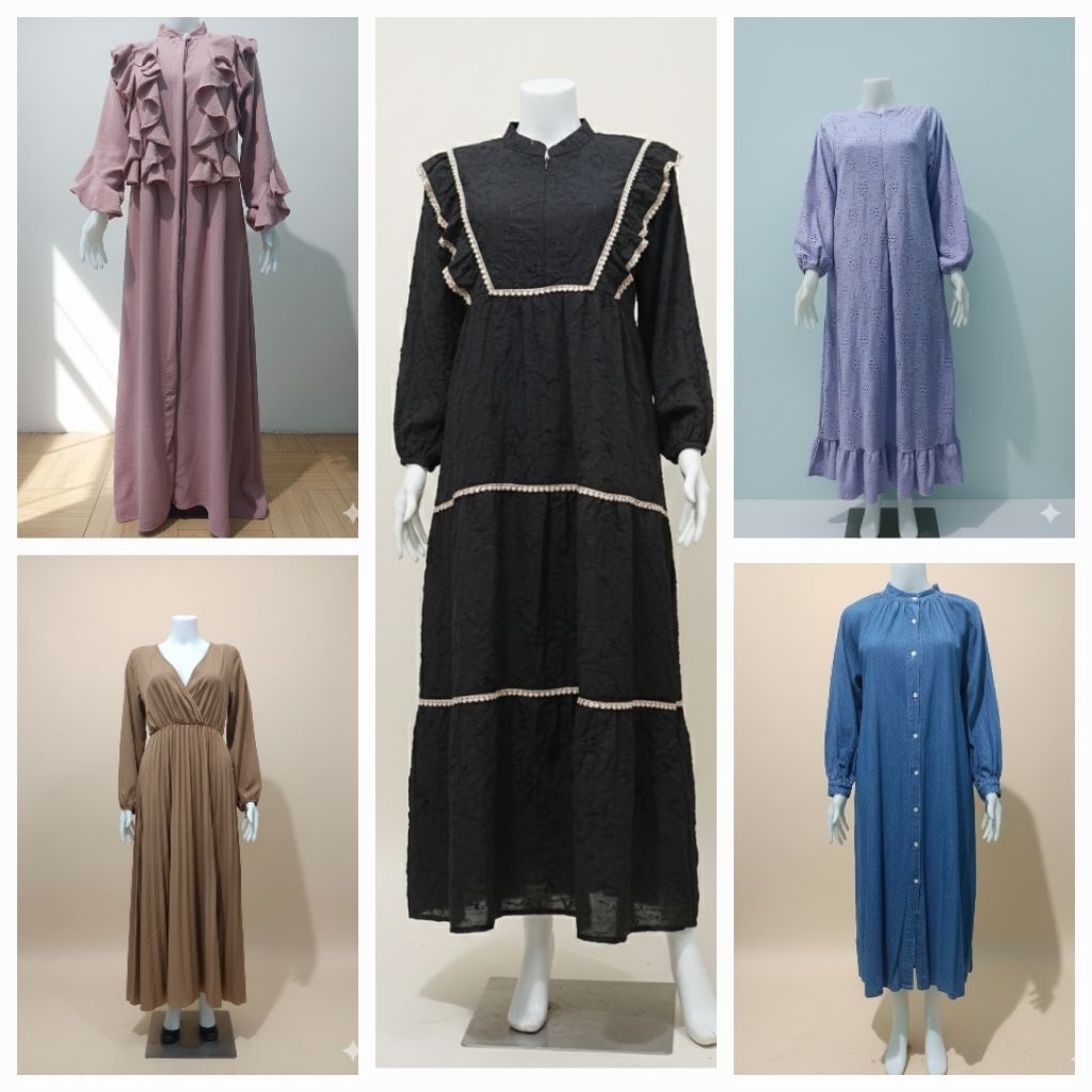 long dress gamis katbol denim hijab korea