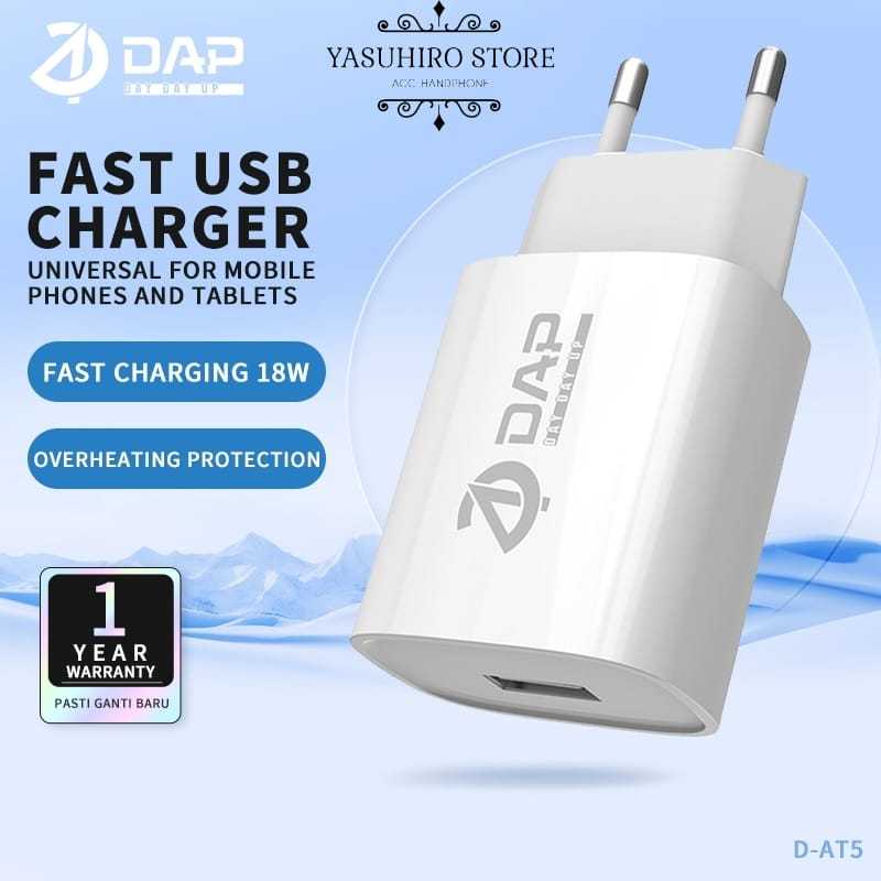 [PERPCS] Adaptor DAP D-AT5 2.4A 1USB Kepala Charger DAP D-AT5 Fast Charging