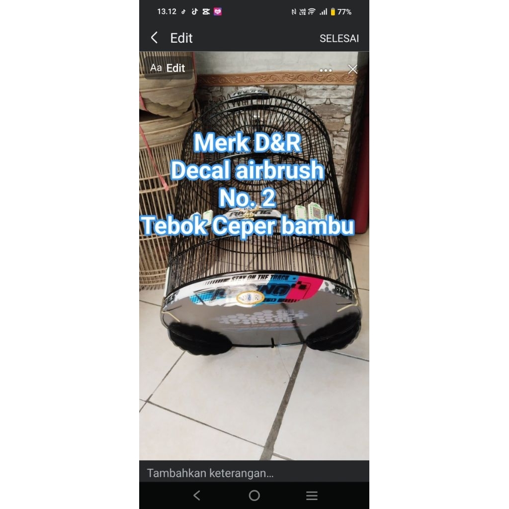 sangkar murai no. 2 decal airbrush tebok Ceper