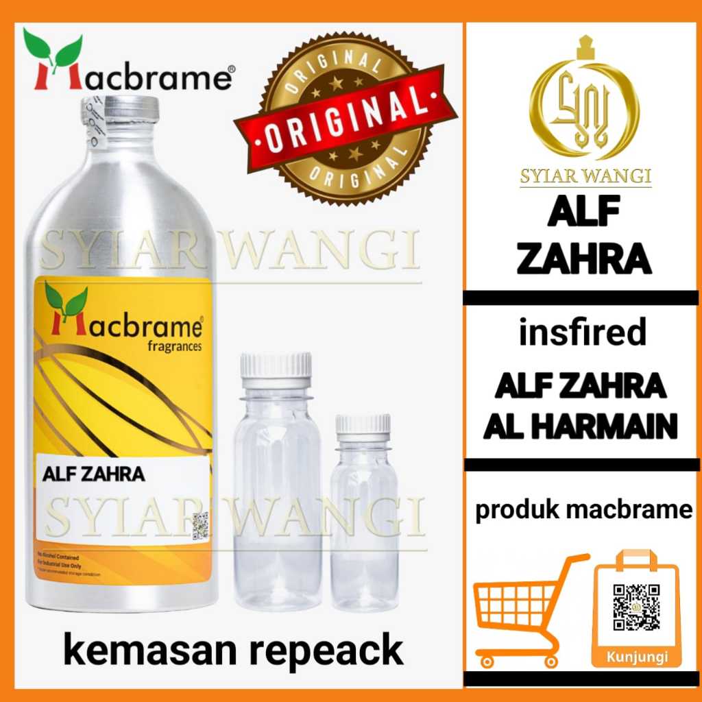 bibt parfum murni ALF ZAHRA by macbrame searah ALF ZAHRA AL HARMAIN ripeack 100 ml