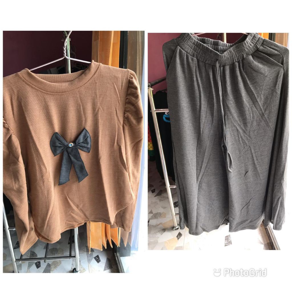 One Set Knit Celana Kulot