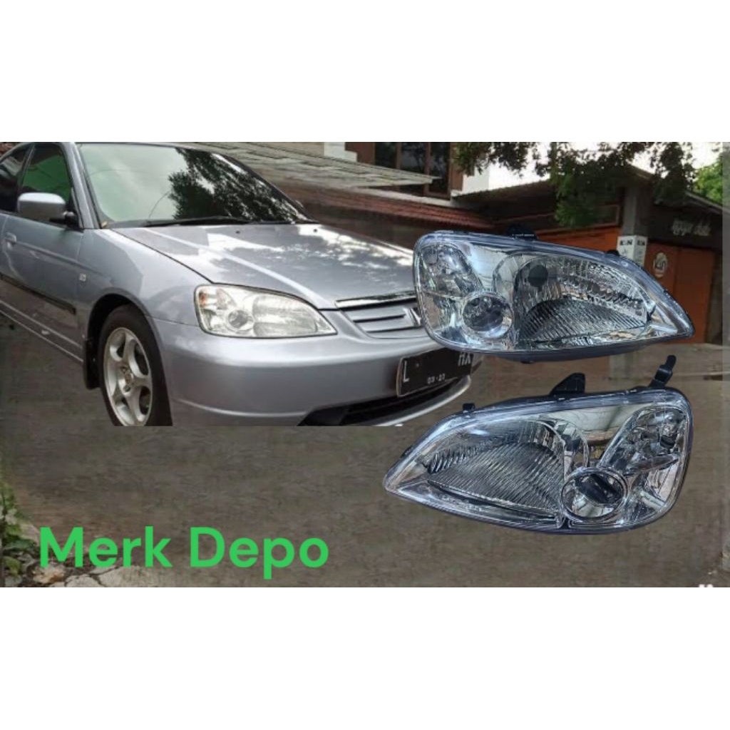 Headlamp Honda Civic Vti-S, Civic ES, Civic Vti 2001 2002 2003 sepasang